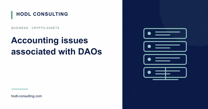Accounting issues associated with DAOs