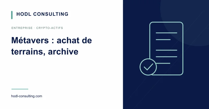Métavers : achat de terrains, archive