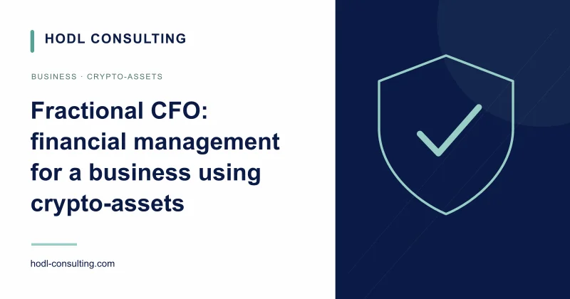 Fractional CFO: financial management for a business using crypto-assets